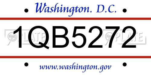 1QB5272 District Of Columbia License Plate