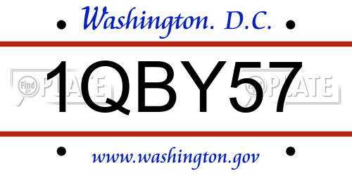 1QBY57 District Of Columbia License Plate