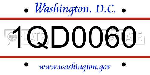 1QD0060 District Of Columbia License Plate