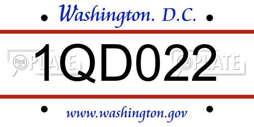 1QD022 District Of Columbia License Plate