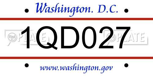 1QD027 District Of Columbia License Plate