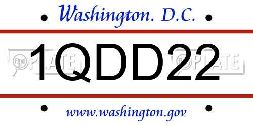 1QDD22 District Of Columbia License Plate