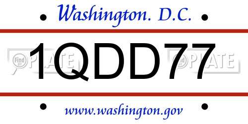 1QDD77 District Of Columbia License Plate