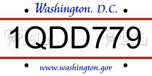 1QDD779 District Of Columbia License Plate