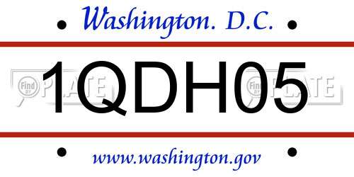 1QDH05 District Of Columbia License Plate