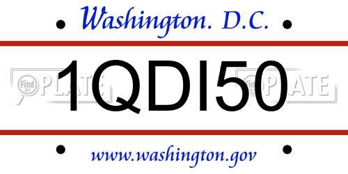 1QDI50 District Of Columbia License Plate