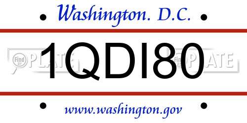 1QDI80 District Of Columbia License Plate