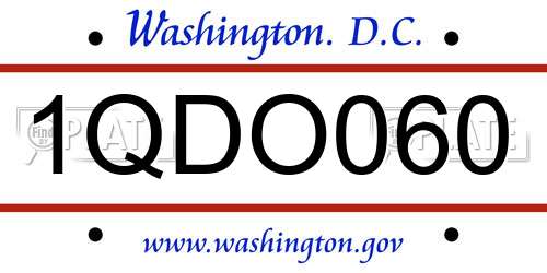 1QDO060 District Of Columbia License Plate