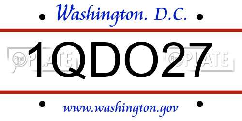 1QDO27 District Of Columbia License Plate