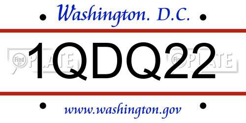 1QDQ22 District Of Columbia License Plate
