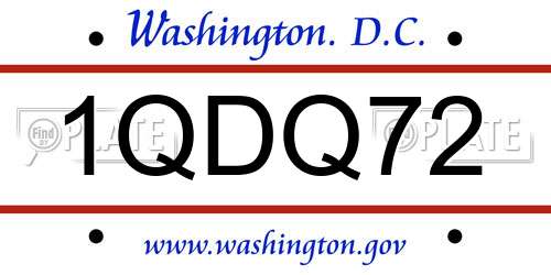 1QDQ72 District Of Columbia License Plate