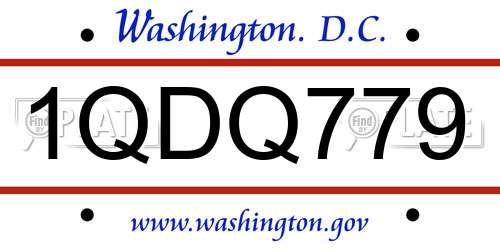 1QDQ779 District Of Columbia License Plate