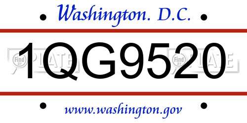 1QG9520 District Of Columbia License Plate