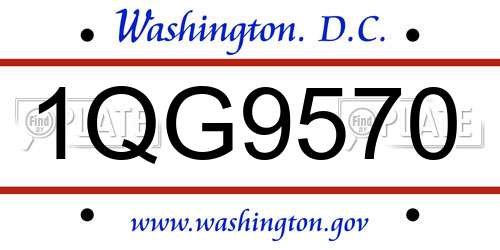 1QG9570 District Of Columbia License Plate