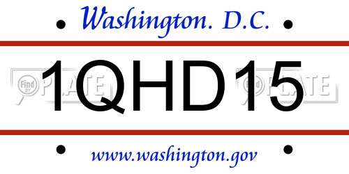 1QHD15 District Of Columbia License Plate