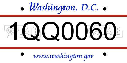 1QQ0060 District Of Columbia License Plate