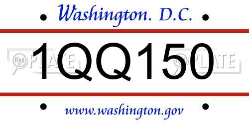 1QQ150 District Of Columbia License Plate