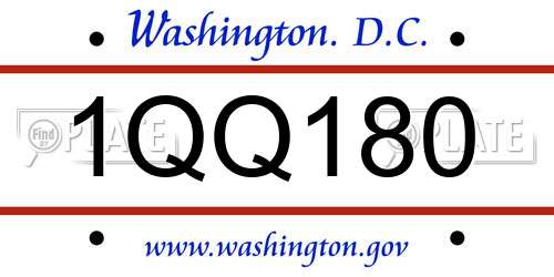1QQ180 District Of Columbia License Plate