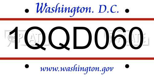 1QQD060 District Of Columbia License Plate
