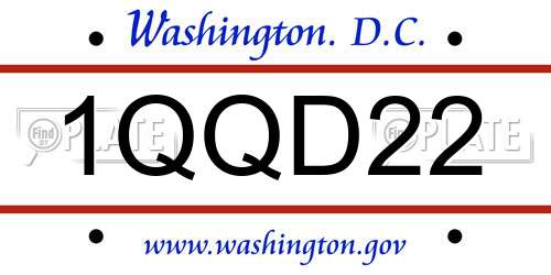 1QQD22 District Of Columbia License Plate