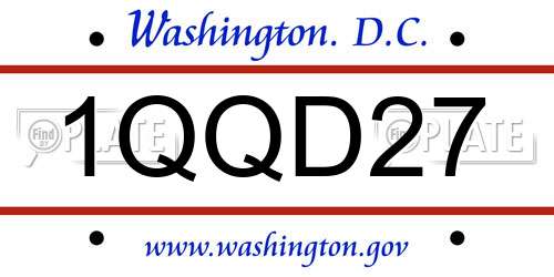 1QQD27 District Of Columbia License Plate