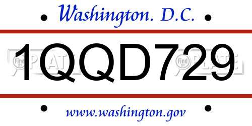 1QQD729 District Of Columbia License Plate