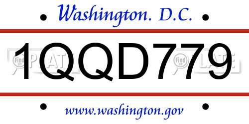 1QQD779 District Of Columbia License Plate