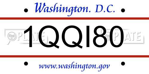 1QQI80 District Of Columbia License Plate