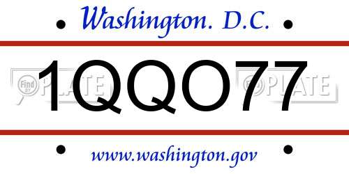 1QQO77 District Of Columbia License Plate