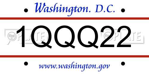 1QQQ22 District Of Columbia License Plate