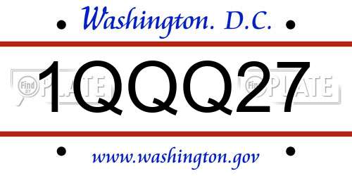 1QQQ27 District Of Columbia License Plate