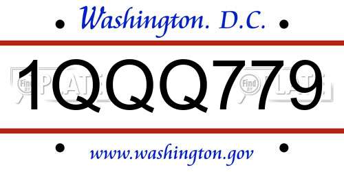 1QQQ779 District Of Columbia License Plate