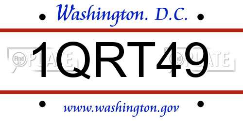 1QRT49 District Of Columbia License Plate
