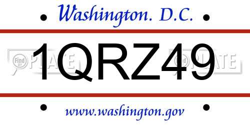 1QRZ49 District Of Columbia License Plate