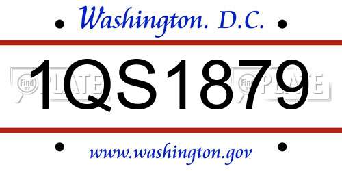 1QS1879 District Of Columbia License Plate
