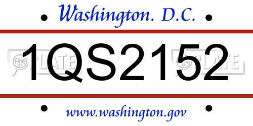 1QS2152 District Of Columbia License Plate