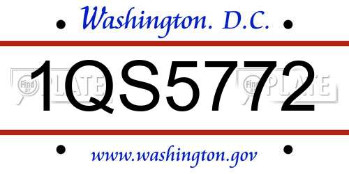 1QS5772 District Of Columbia License Plate
