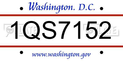 1QS7152 District Of Columbia License Plate