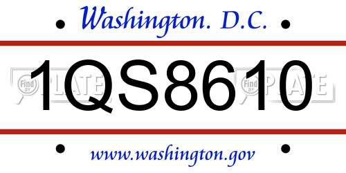 1QS8610 District Of Columbia License Plate