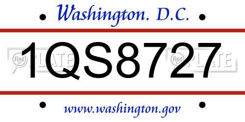 1QS8727 District Of Columbia License Plate