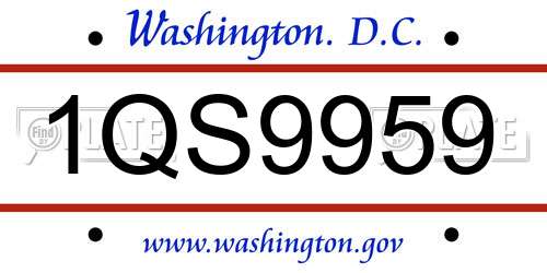 1QS9959 District Of Columbia License Plate