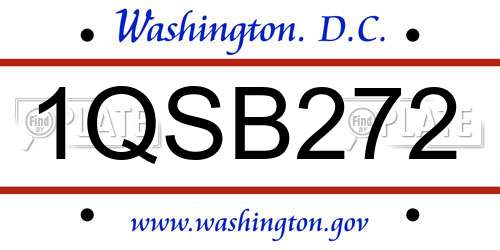 1QSB272 District Of Columbia License Plate
