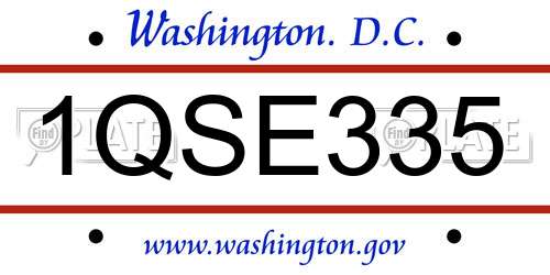 1QSE335 District Of Columbia License Plate