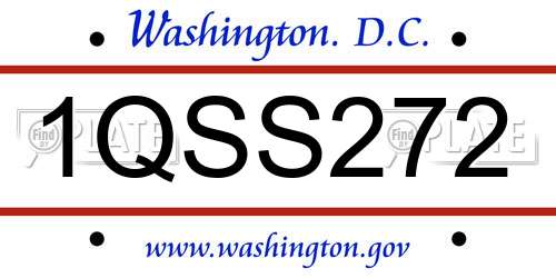 1QSS272 District Of Columbia License Plate