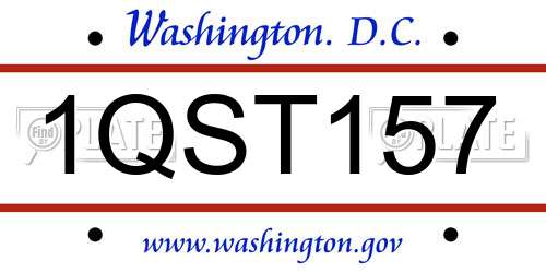 1QST157 District Of Columbia License Plate