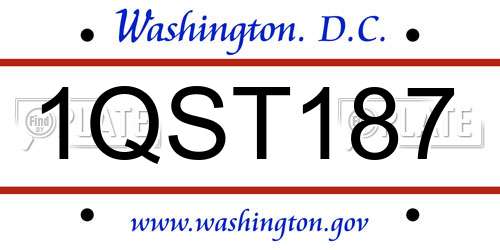 1QST187 District Of Columbia License Plate