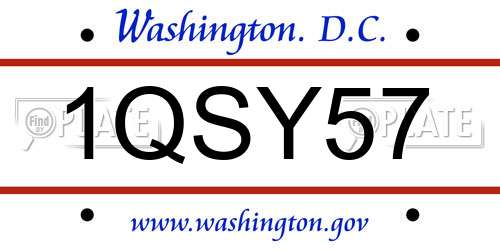 1QSY57 District Of Columbia License Plate