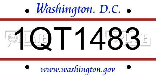 1QT1483 District Of Columbia License Plate