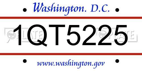 1QT5225 District Of Columbia License Plate