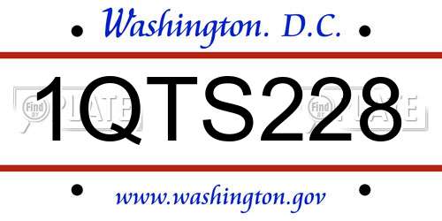 1QTS228 District Of Columbia License Plate